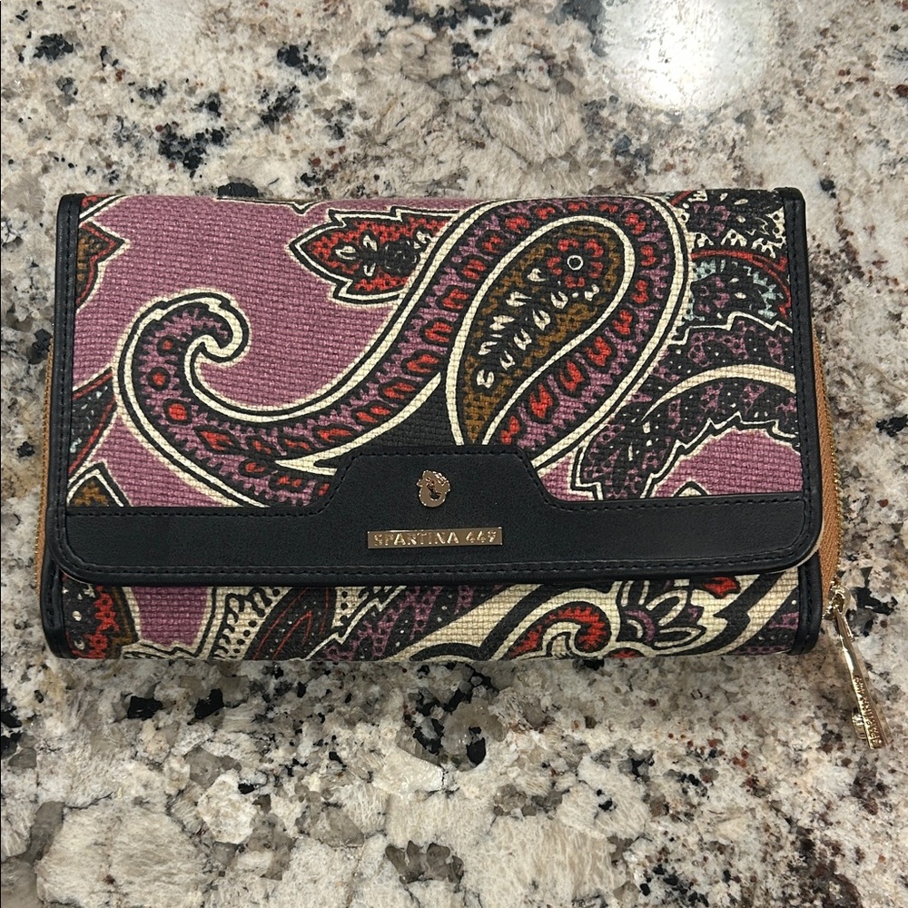 Spartina 449 Paisley Wallet - Black and lavender